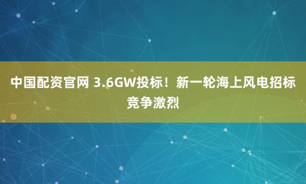 中国配资官网 3.6GW投标！新一轮海上风电招标竞争激烈